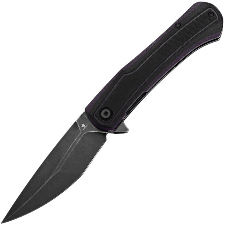 Нож Tenable Kratos blackwash сталь Nitro-V рукоять Black/Purple G10