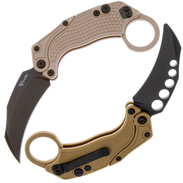 Нож Reate EXO-K black PVD сталь N690 рукоять Tan Aluminium