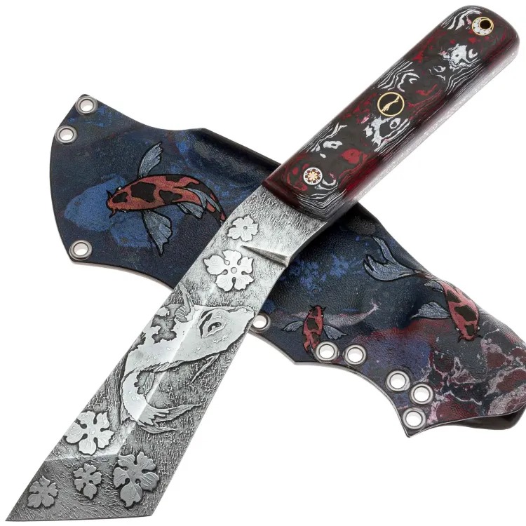 Нож Волчий Век НДК 17 Custom Koi Ed. сталь 95Х18 WA рукоять авторский карбон