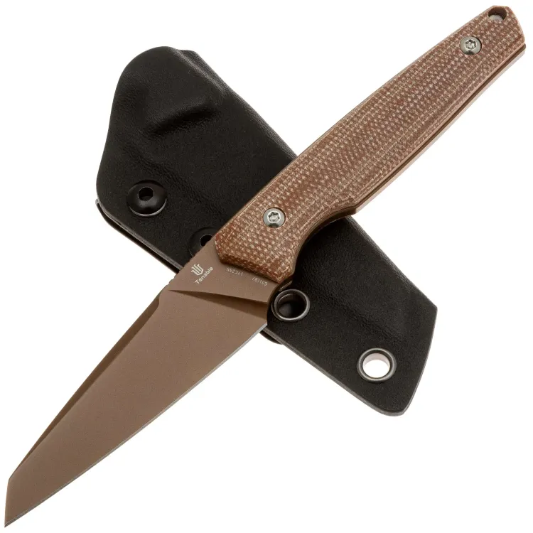 Нож Tenable Parr rose gold сталь 14C28N рукоять Brown Micarta