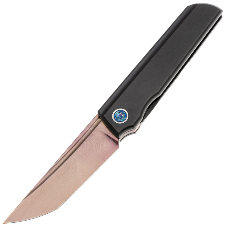 Нож TuoTown Common oxidized сталь Damascus рукоять DLC Titanium