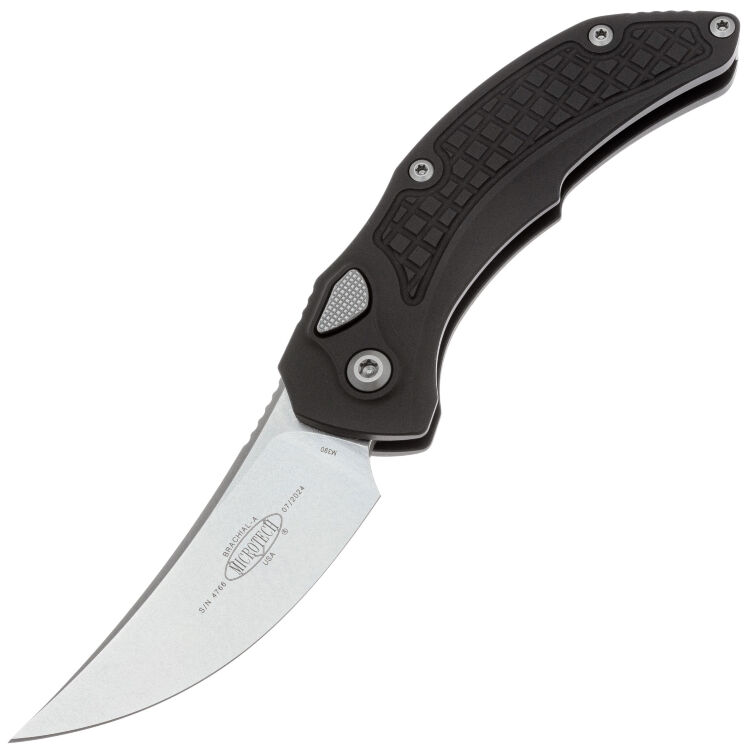 Нож Microtech Brachial Stonewash сталь M390 рукоять Black Aluminium (268A-10)