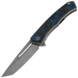 Нож NL Knives Аурум Ultimate Custom Tanto сталь М390 рукоять Chaotic Blue CF