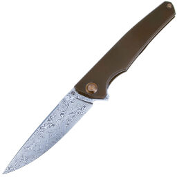 Нож складной Гудзон дамаск ZDI1016 рукоять титан под бронзу (Чебурков А.И.)