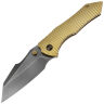 Нож WE Knife High-Fin XL polished gray сталь CPM-20CV рукоять Diamond Pattern Golden Ti (WE24010-3)