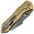 Нож WE Knife High-Fin XL polished gray сталь CPM-20CV рукоять Diamond Pattern Golden Ti (WE24010-3)