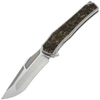 Нож TuoTown Lau Integral сталь Tmax рукоять Grey Crystal Ti/Chaotic Gold CF