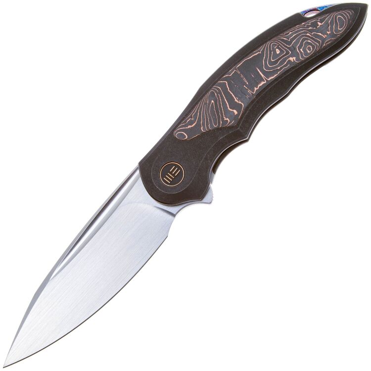 Нож WE Knife Makani rubbed satin сталь CPM-20CV рукоять Black Ti/Copper foil CF (WE21048B-1)