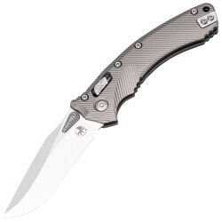 Нож Microtech Amphibian Ram-Lok stonewash сталь M390MK рукоять Natural Clear Fluted Aluminum
