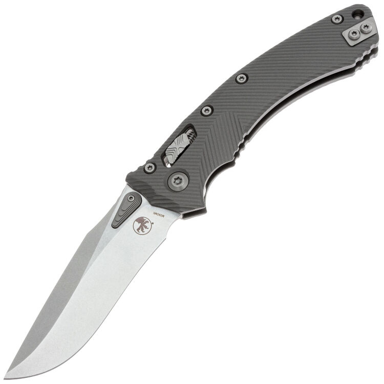 Нож Microtech Amphibian Ram-Lok stonewash сталь M390MK рукоять Natural Clear Fluted Aluminum