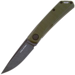 Нож Real Steel Luna Lite blackwash сталь D2 рукоять OD Green G10 (7039)
