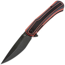 Нож Tenable Kratos blackwash сталь Nitro-V рукоять Black/Red G10