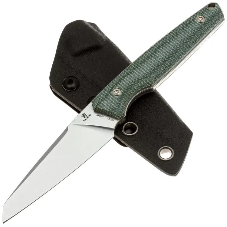Нож Tenable Parr stonewash сталь 14C28N рукоять Green Micarta