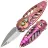 Нож Rike Knife Mini Cicada сталь Damasteel рукоять Pink Ti