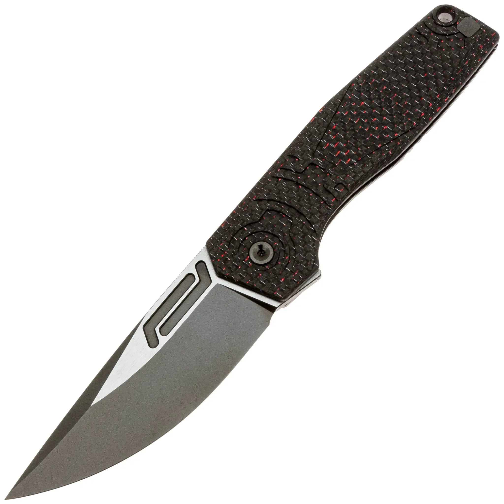 Купить нож TuoTown Quant DLC Tmax, Black Titanium/Red Carbon Fiber