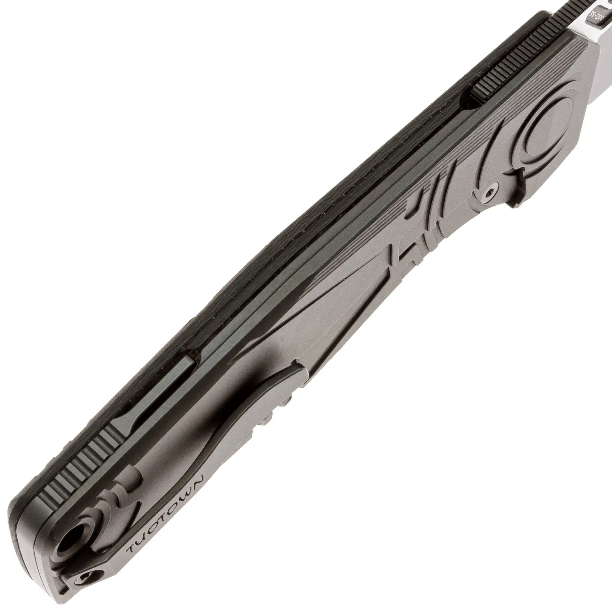 Купить нож TuoTown Quant DLC Tmax, Black Titanium/Red Carbon Fiber