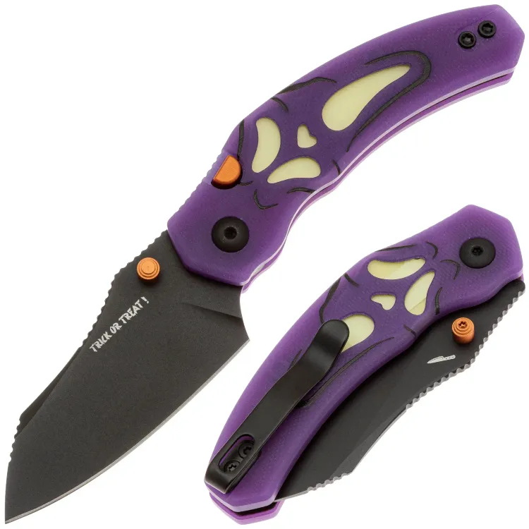 Нож Kizer Mini Bulldog PVD Halloween Edition 2026 сталь Nitro-V рукоять GID G10/Acrylic