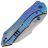 Нож WE Knife High-Fin XL stonewash сталь CPM-20CV рукоять Diamond Pattern Blue Ti (WE24010-2)