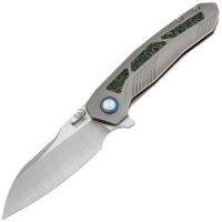 Нож Remette Kestrel satin сталь S35VN рукоять Gray Titanium/Colored Green CF (RTPO-A)