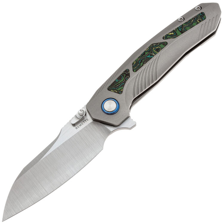Нож Remette Kestrel satin сталь S35VN рукоять Gray Titanium/Colored Green CF (RTPO-A)