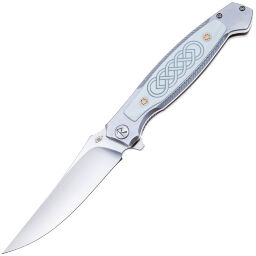 Нож Reptilian Руна-01 сталь D2 рукоять White G10/сталь