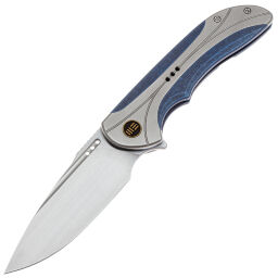 Нож WE Knife Equivik satin сталь CPM-20CV рукоять Blue Ti/Polished BB Titanium (WE23020-3)