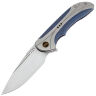 Нож WE Knife Equivik satin сталь CPM-20CV рукоять Blue Ti/Polished BB Titanium (WE23020-3)