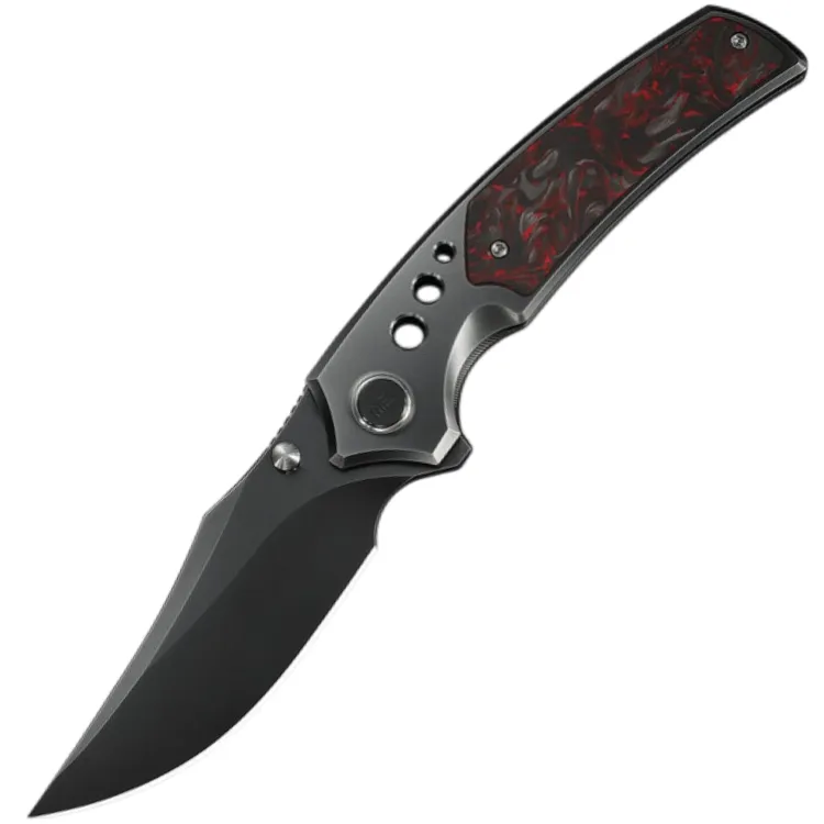 Нож WE Knife Skynix gray сталь M390 рукоять Gray Titanium/Black-Red Carbon Fiber