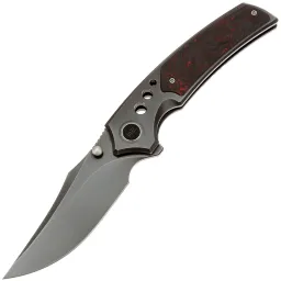 Нож WE Knife Skynix gray сталь M390 рукоять Gray Titanium/Black-Red Carbon Fiber