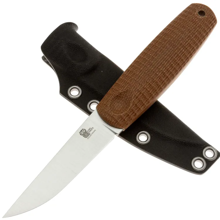 Нож Owl Knife North-XS сталь N690 рукоять микарта Орех