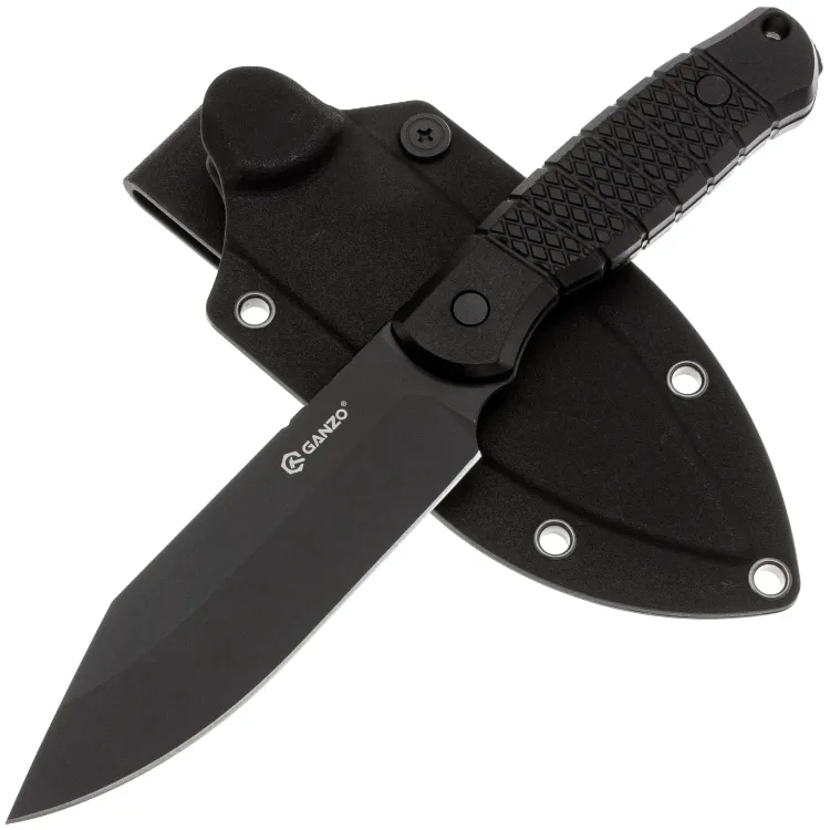 Нож Ganzo G808B Blackwash cталь 8CR14 рукоять Black ABS