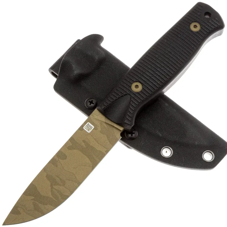 Нож HOT Knife Hoot burnt bronze camo сталь D2 рукоять Black G10