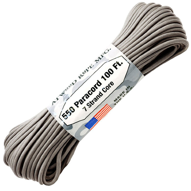 Паракорд Atwoodrope 550 Parachute Cord platinum 30м (США)