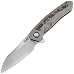 Нож Remette Kestrel satin сталь S35VN рукоять Gray Titanium/Colored Red CF (RTPO-B)