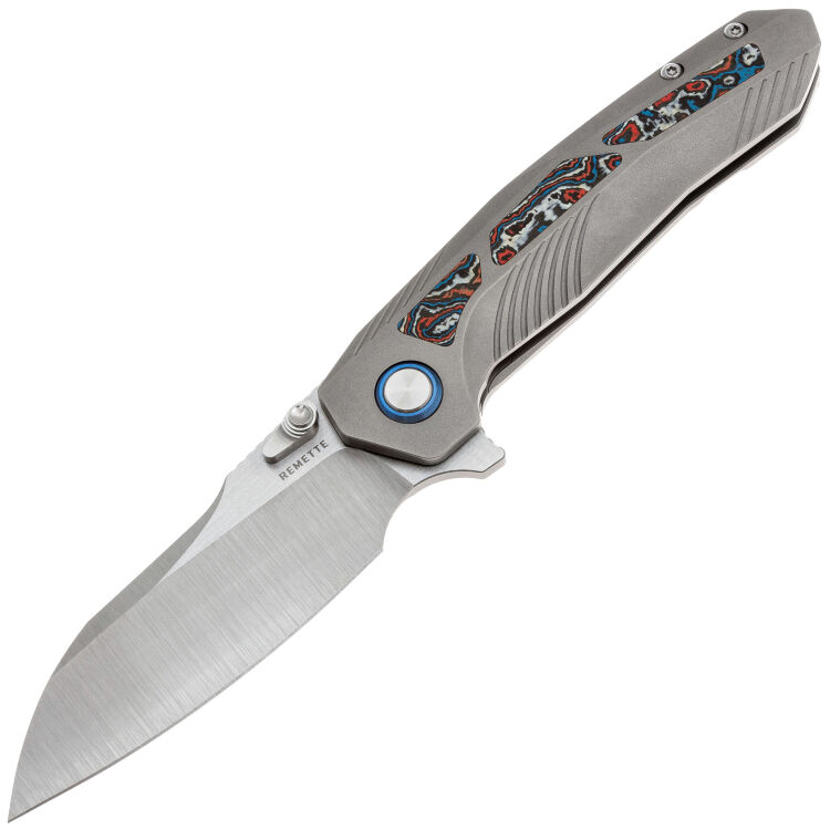 Нож Remette Kestrel satin сталь S35VN рукоять Gray Titanium/Colored Red CF (RTPO-B)