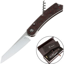 Нож CultroTech Урс CF сталь Elmax рукоять Custom Black/Red Carbon Fiber