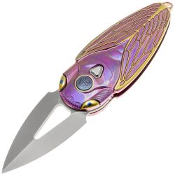 Нож Rike Knife Cicada сталь M390 рукоять Purple/Gold Ti