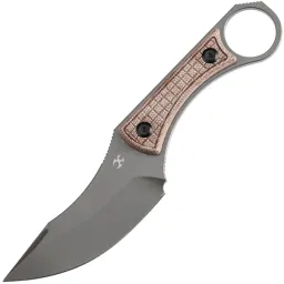 Нож Kansept Niko grey TiCn сталь D2 рукоять Frag Brown Micarta