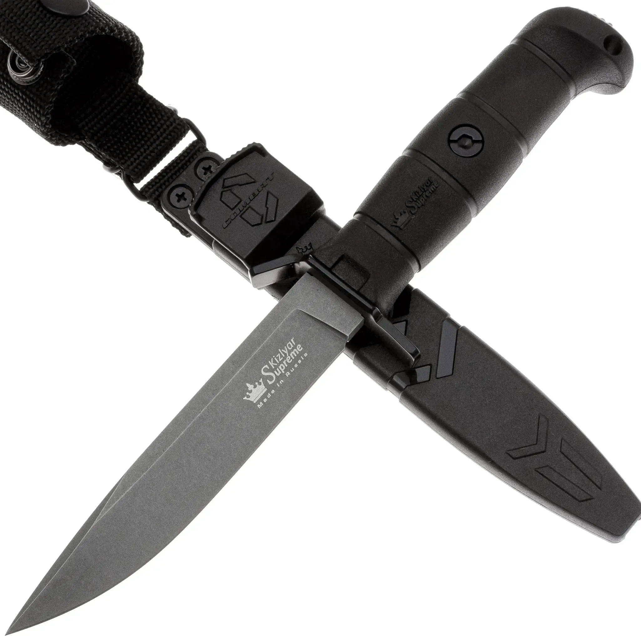 Нож Kizlyar Supreme Combat Tacwash AUS-8 Black Kraton | Магазин