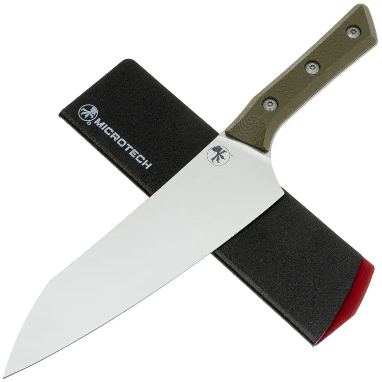Нож кухонный Microtech 8" Chef Knife сталь M390MK рукоять OD Green G10 (3000-10OD)