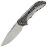 Нож WE Knife Equivik stonewash сталь CPM-20CV рукоять Gray Ti/Aluminum Foil CF (WE23020-1)