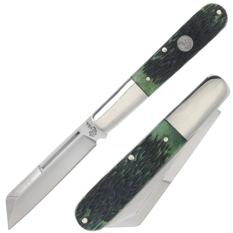 Нож Queen Cutlery Barlow Wharncliffe сталь 1095HC рукоять Green Jigged Bone