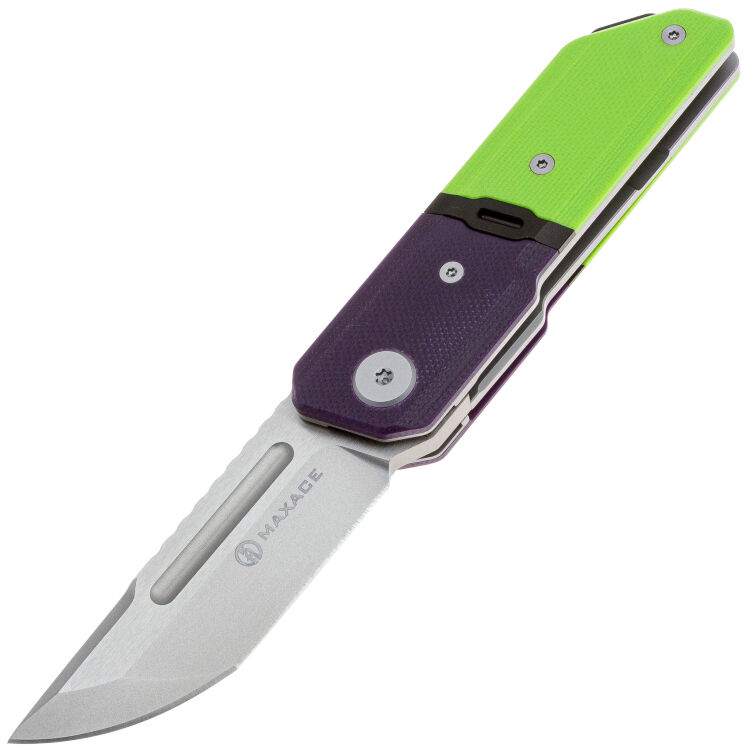 Нож Maxace Capsule-2 сталь 10CR15COMOV рукоять Green/Purple G10