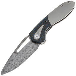 Нож Kansept Thoth сталь Damascus рукоять Beadblasted Ti/Arctic Storm FatCarbon