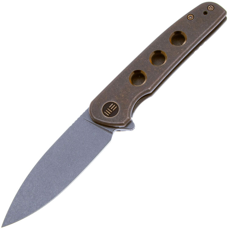 Нож WE Knife Shakan Stonewash сталь CPM-20CV рукоять Bronze Titanium (WE20052B-2)