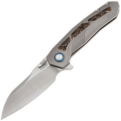 Нож Remette Kestrel satin сталь S35VN рукоять Gray Titanium/Copper CF (RTPO-C)