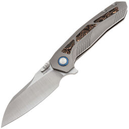 Нож Remette Kestrel satin сталь S35VN рукоять Gray Titanium/Copper CF (RTPO-C)