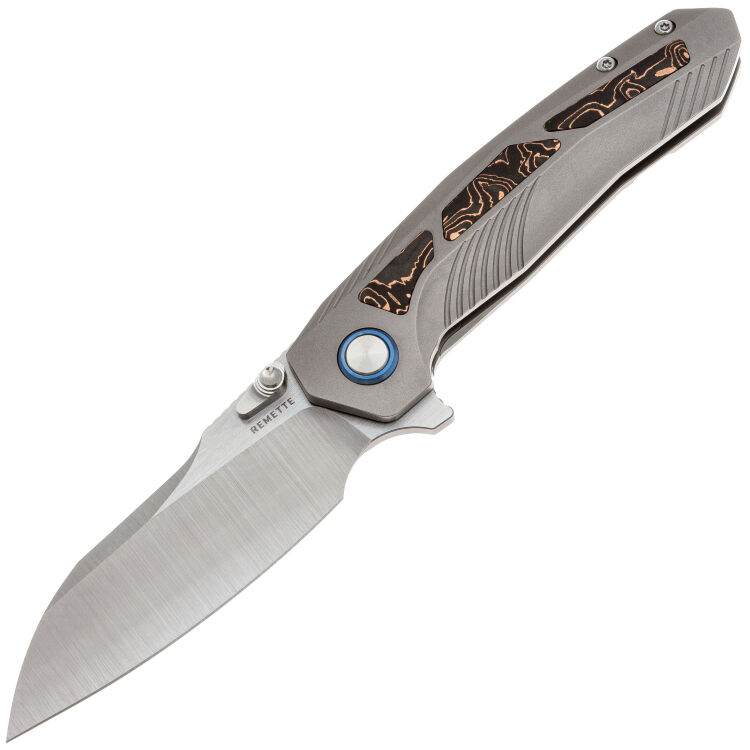 Нож Remette Kestrel satin сталь S35VN рукоять Gray Titanium/Copper CF (RTPO-C)
