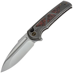 Нож WE Knife Sylox beadblast сталь M390 рукоять Gray Ti/Lava Flow FatCarbon (WE24027-3)