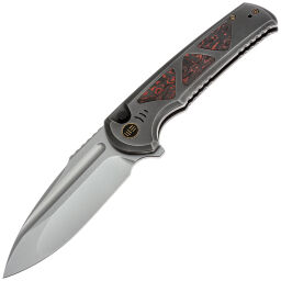 Нож WE Knife Sylox beadblast сталь M390 рукоять Gray Ti/Lava Flow FatCarbon (WE24027-3)